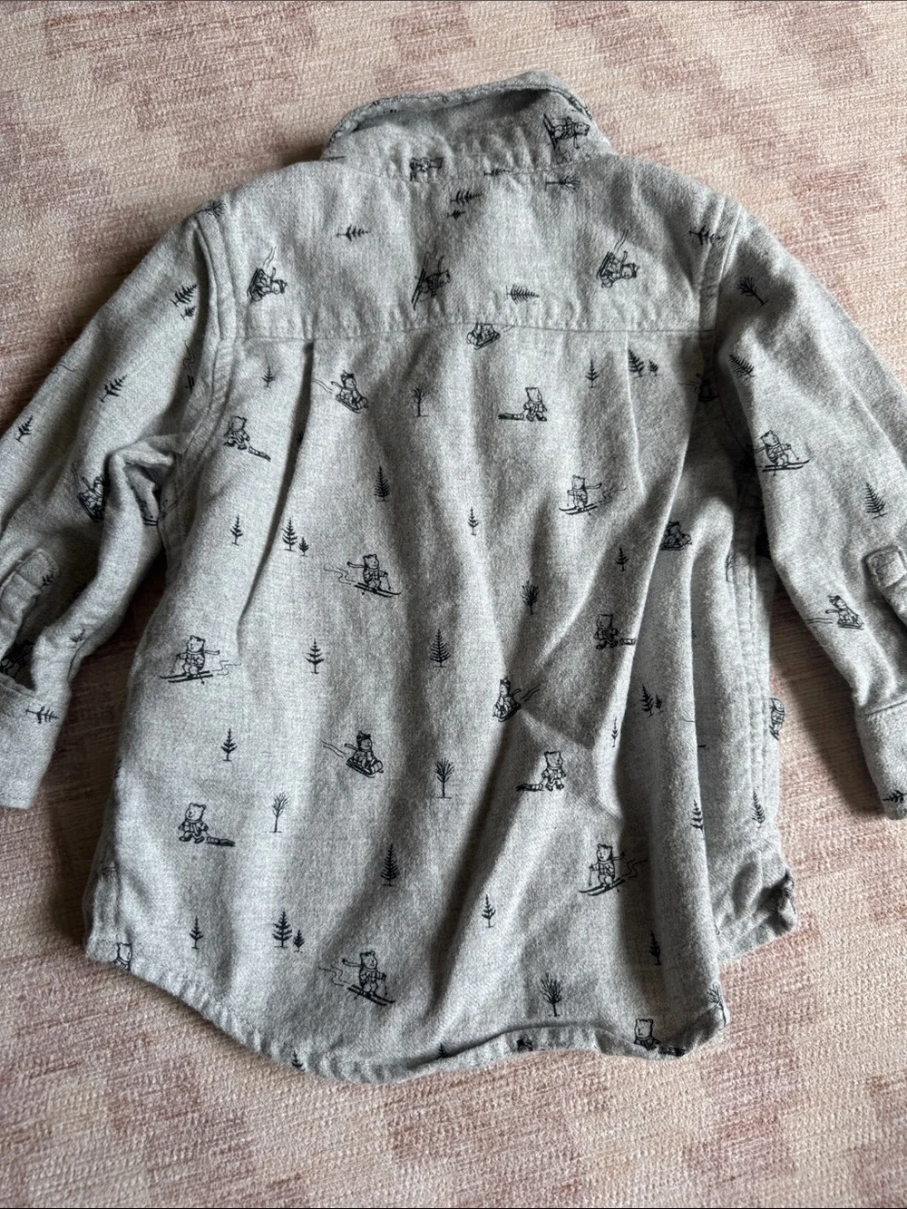 Baby Gap Flannel Gray 2Piece Shirt and Pants Set size 12-18M
